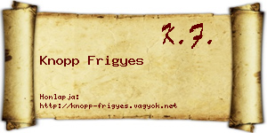 Knopp Frigyes névjegykártya